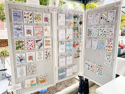 White hanging pegboards