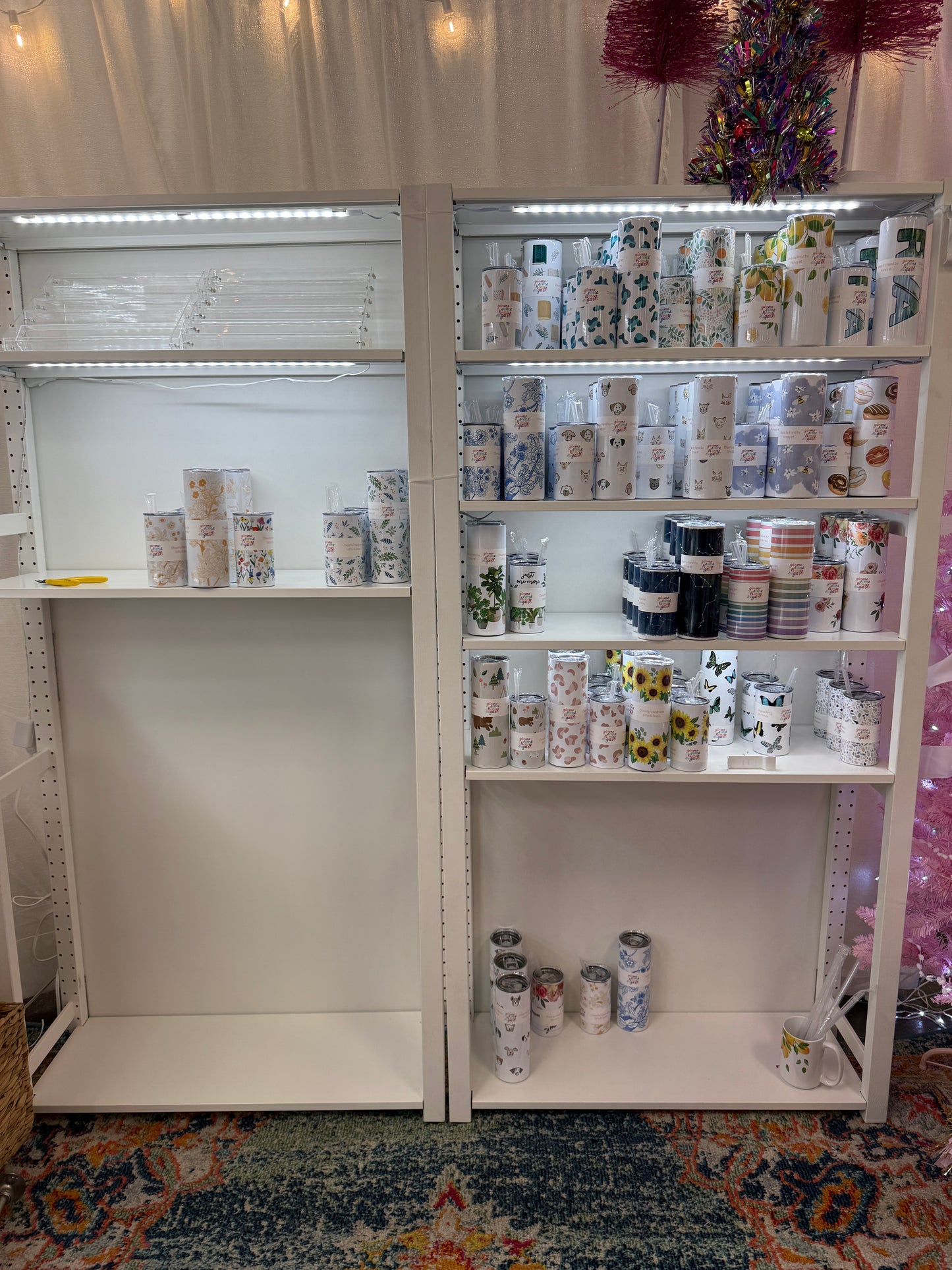 Folding wood and metal shelves with adjustable shelves