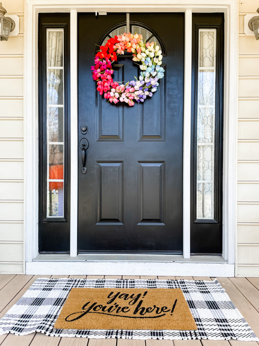 Rainbow Tulip Wreath 18"- Local Pickup Only