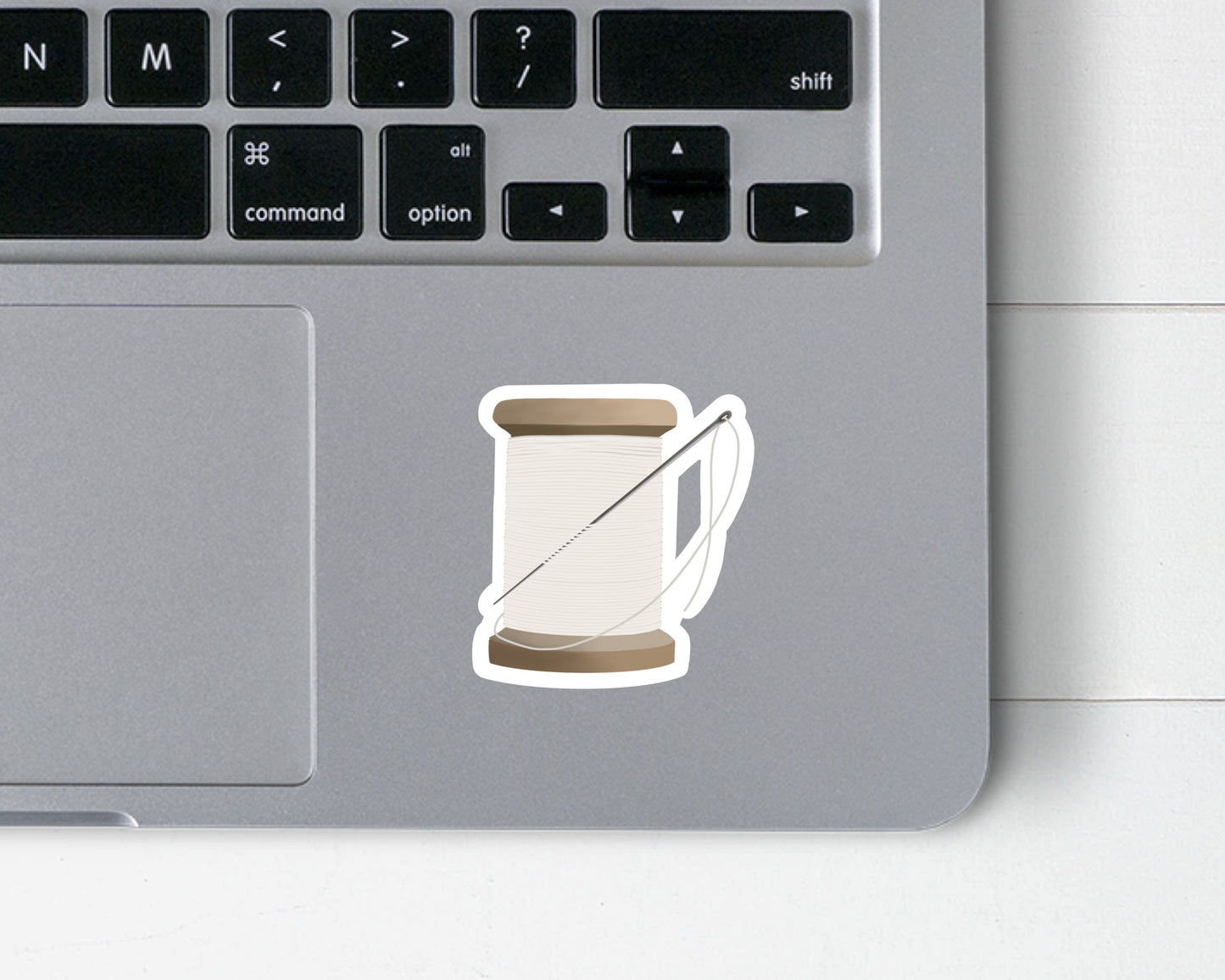 Spool of Thread 2 inch tall Sticker in White, Pink, and Blue Seamstress Embroidery Cross Stitch Sewing Hobby Crafting Craft Room Stickers