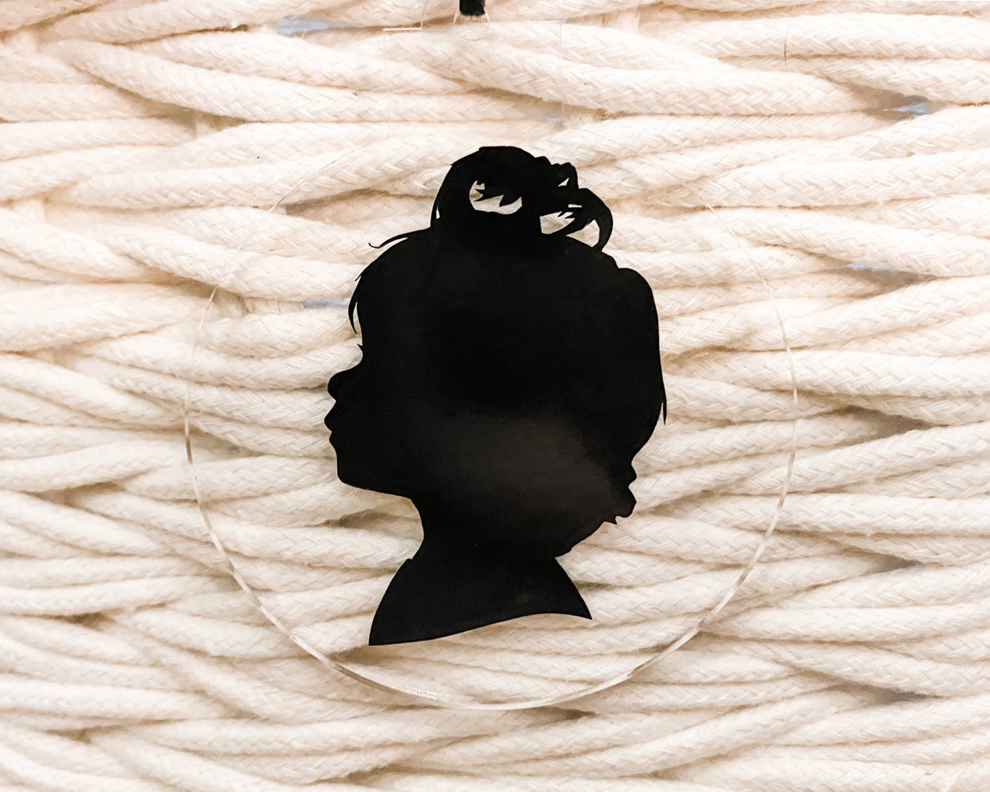 Custom Silhouette Portrait Clear Ornament