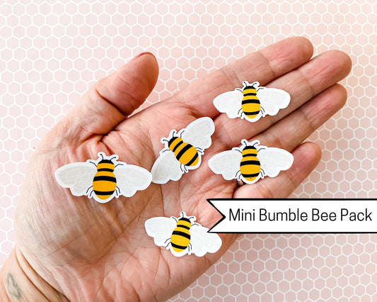 Mini Bumble Bee Sticker Pack, Vinyl Stickers
