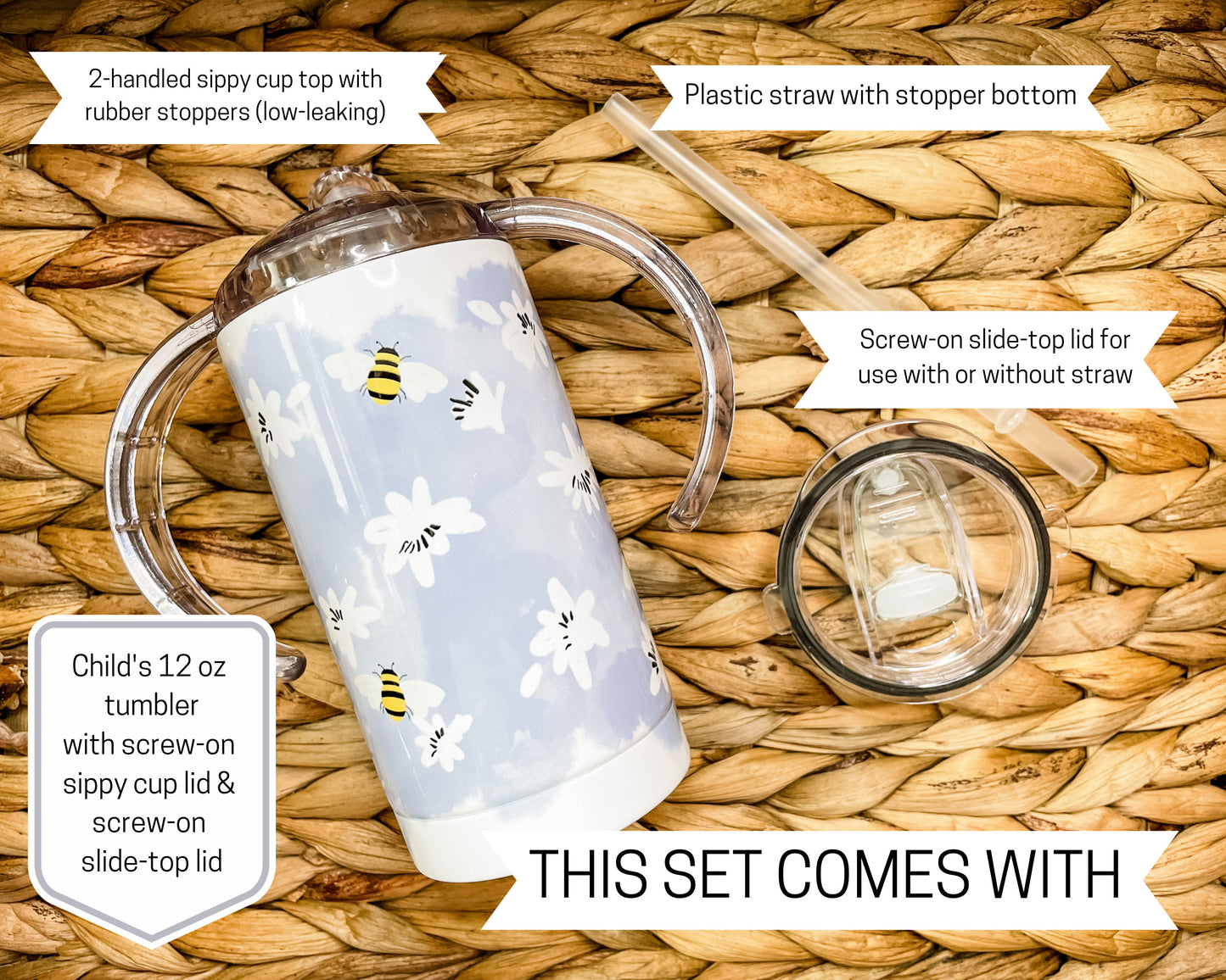 Daisy & Bumble Bee Sippy Cup Tumbler Set