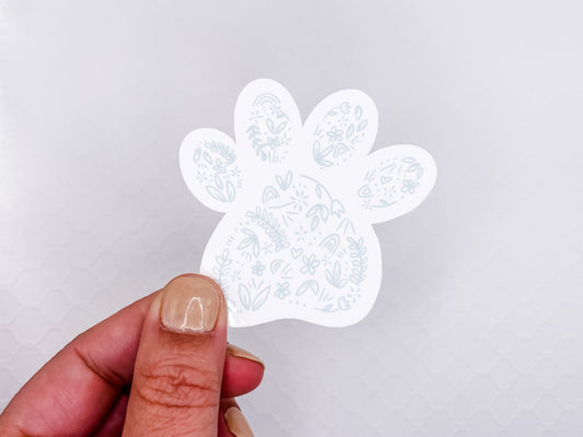 Doodle Dog Paw Print Vinyl Sticker 2.75 inches