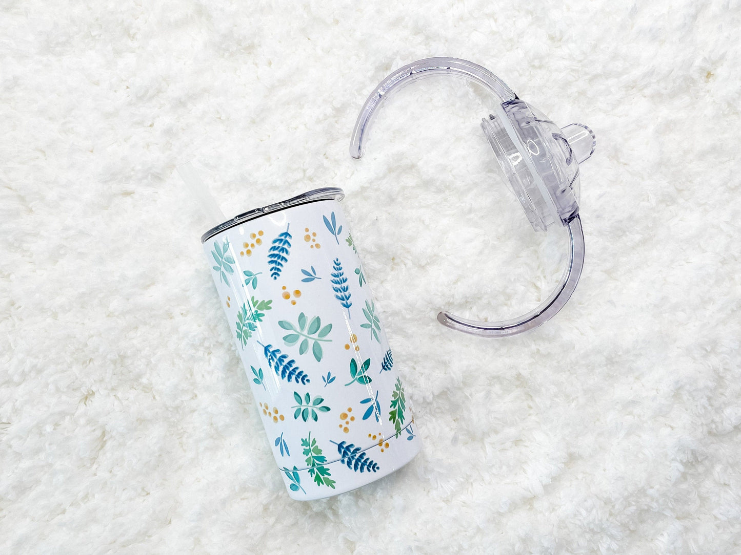 Botanical Design 12 oz Sippy Cup Tumbler set