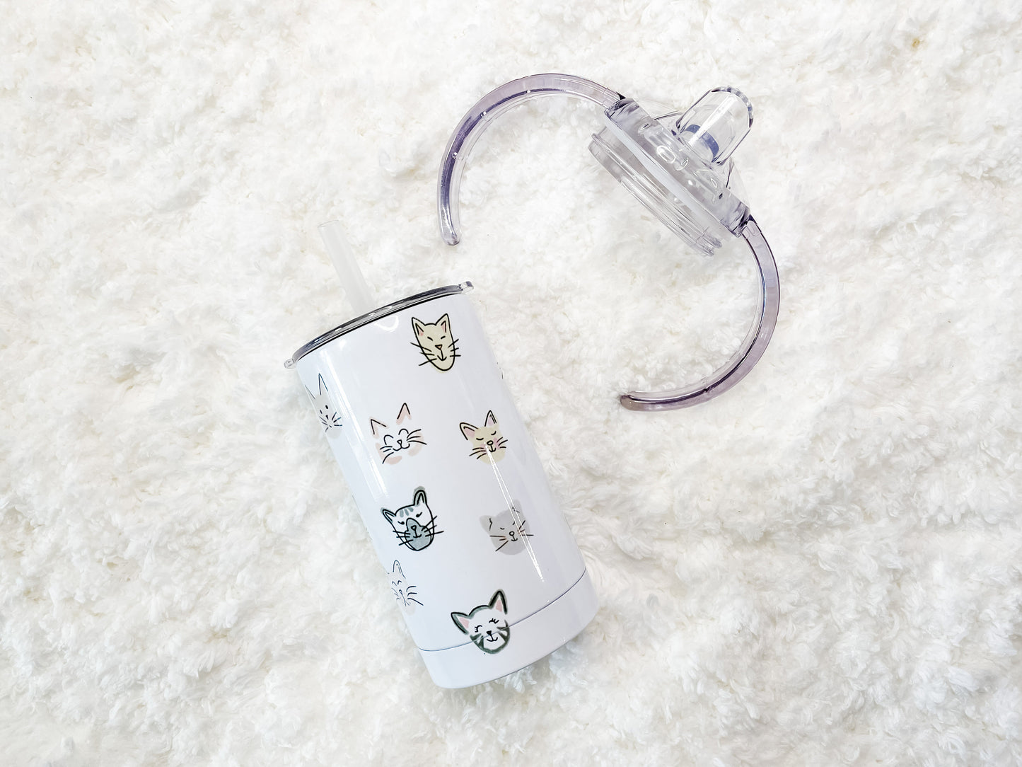 Cat Faces Sippy Child's Tumbler set with Straw