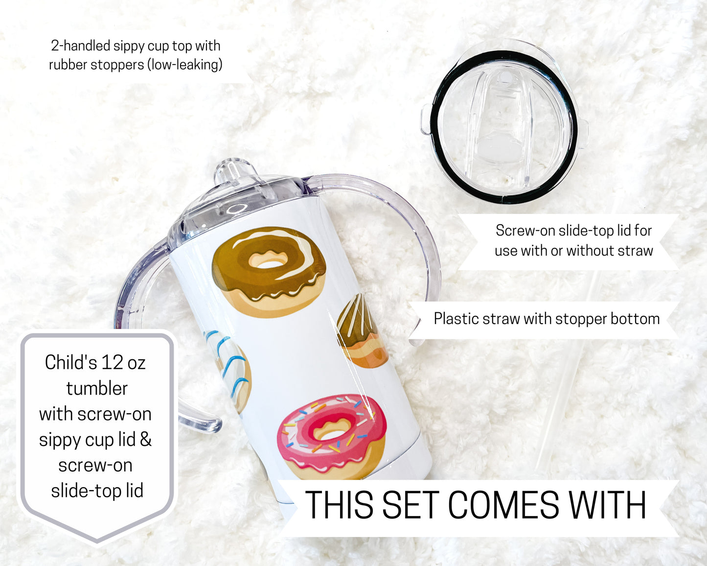 Donuts Sippy Child's Tumbler set