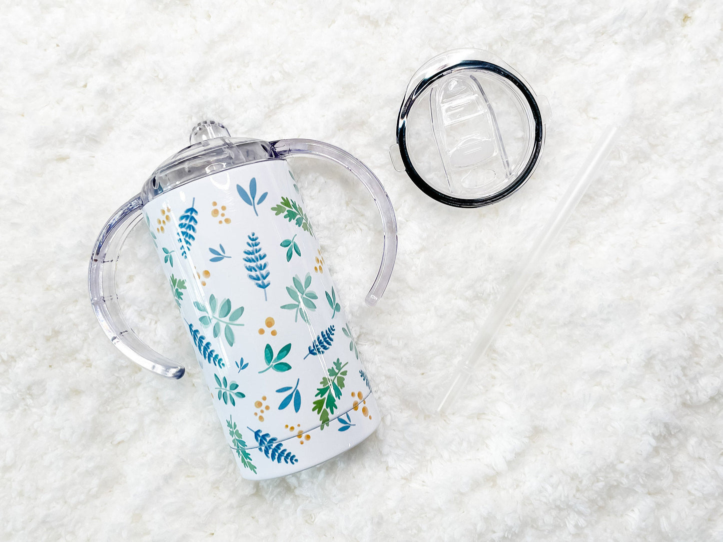 Botanical Design 12 oz Sippy Cup Tumbler set