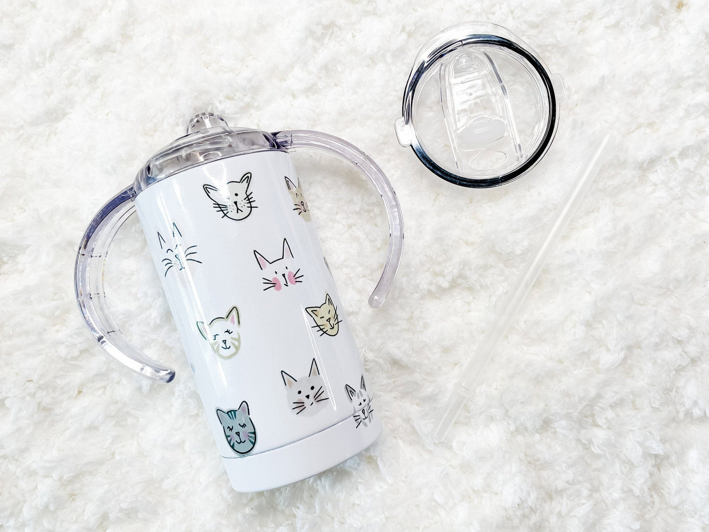 Cat Faces Sippy Child's Tumbler set with Straw