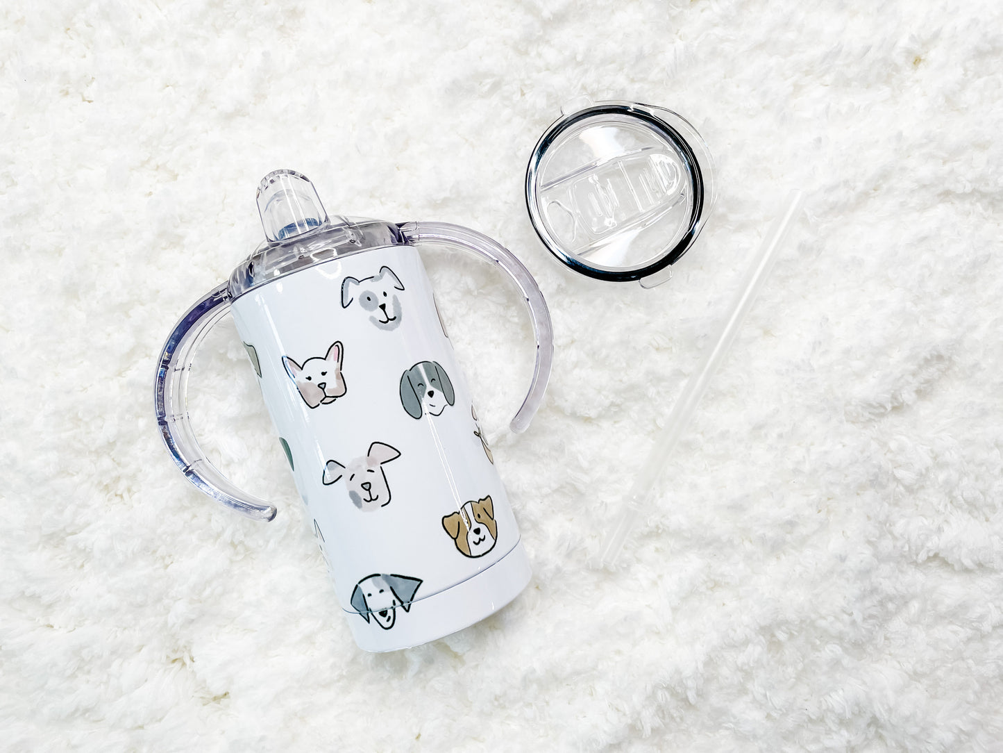 Dog Faces Sippy Child's Tumbler set