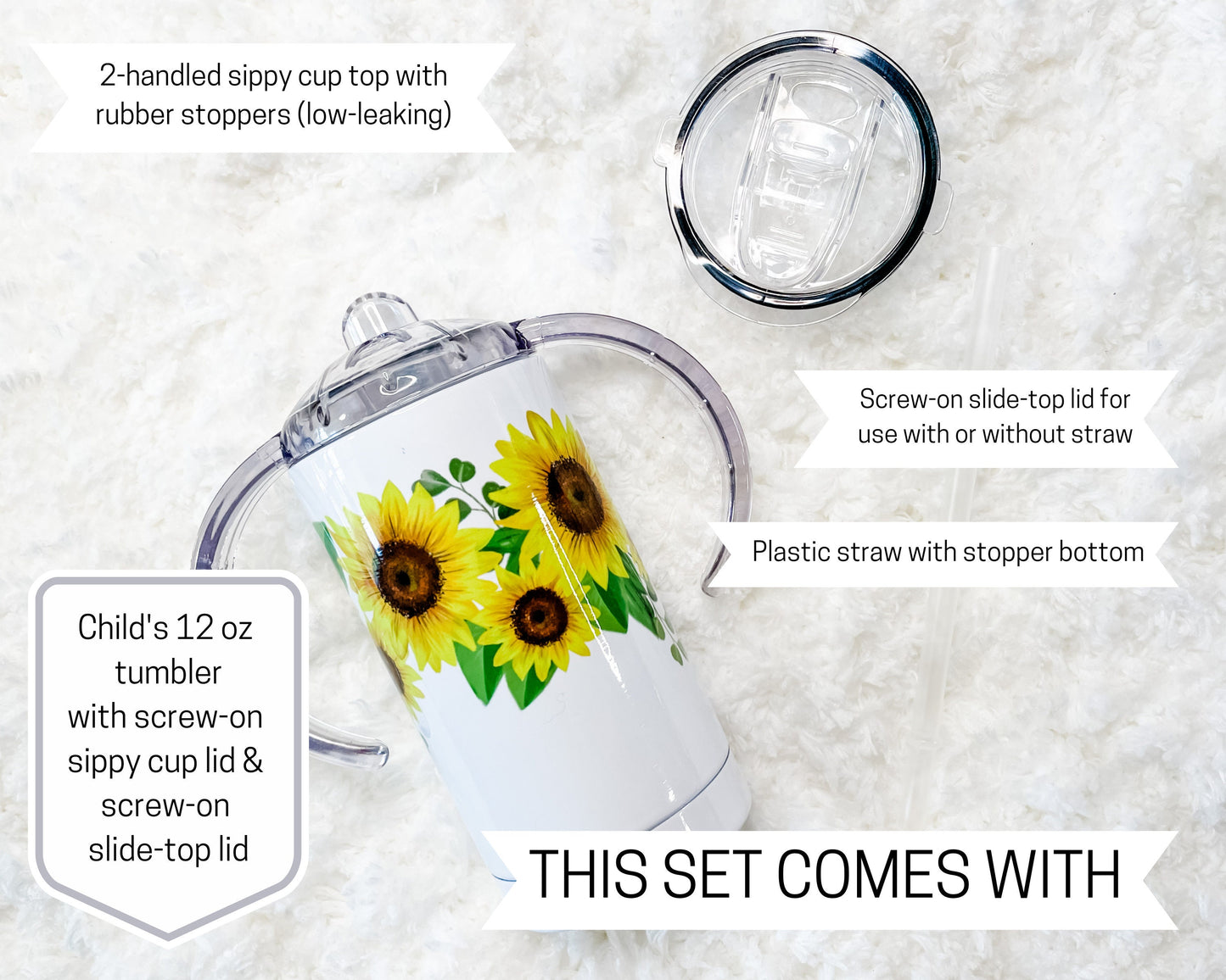 Sunflowers Sippy Child's Tumbler set