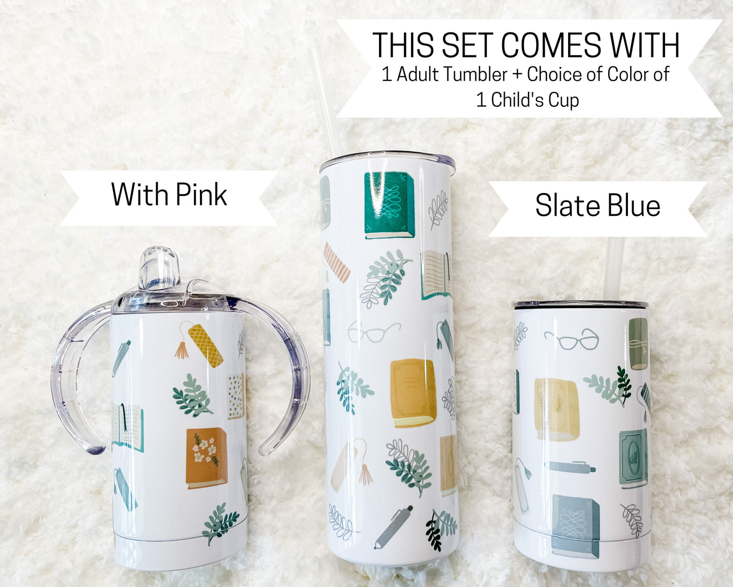 Mommy & Mini Vintage Books Matching Tumbler set
