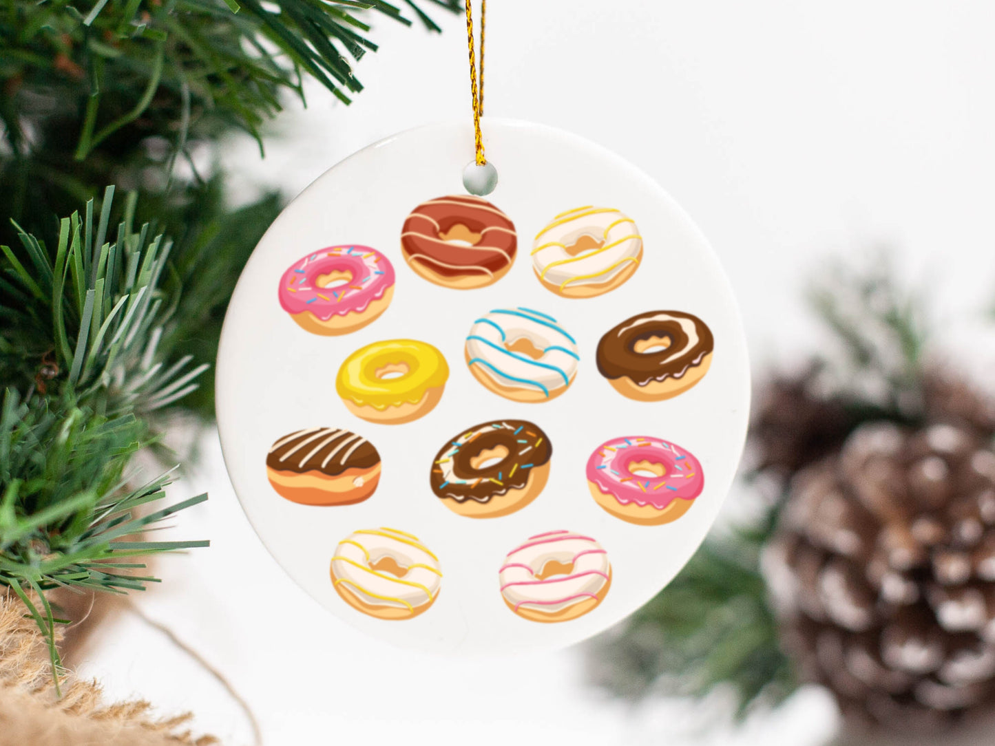 Donut Lover 3 inch Ceramic Ornament