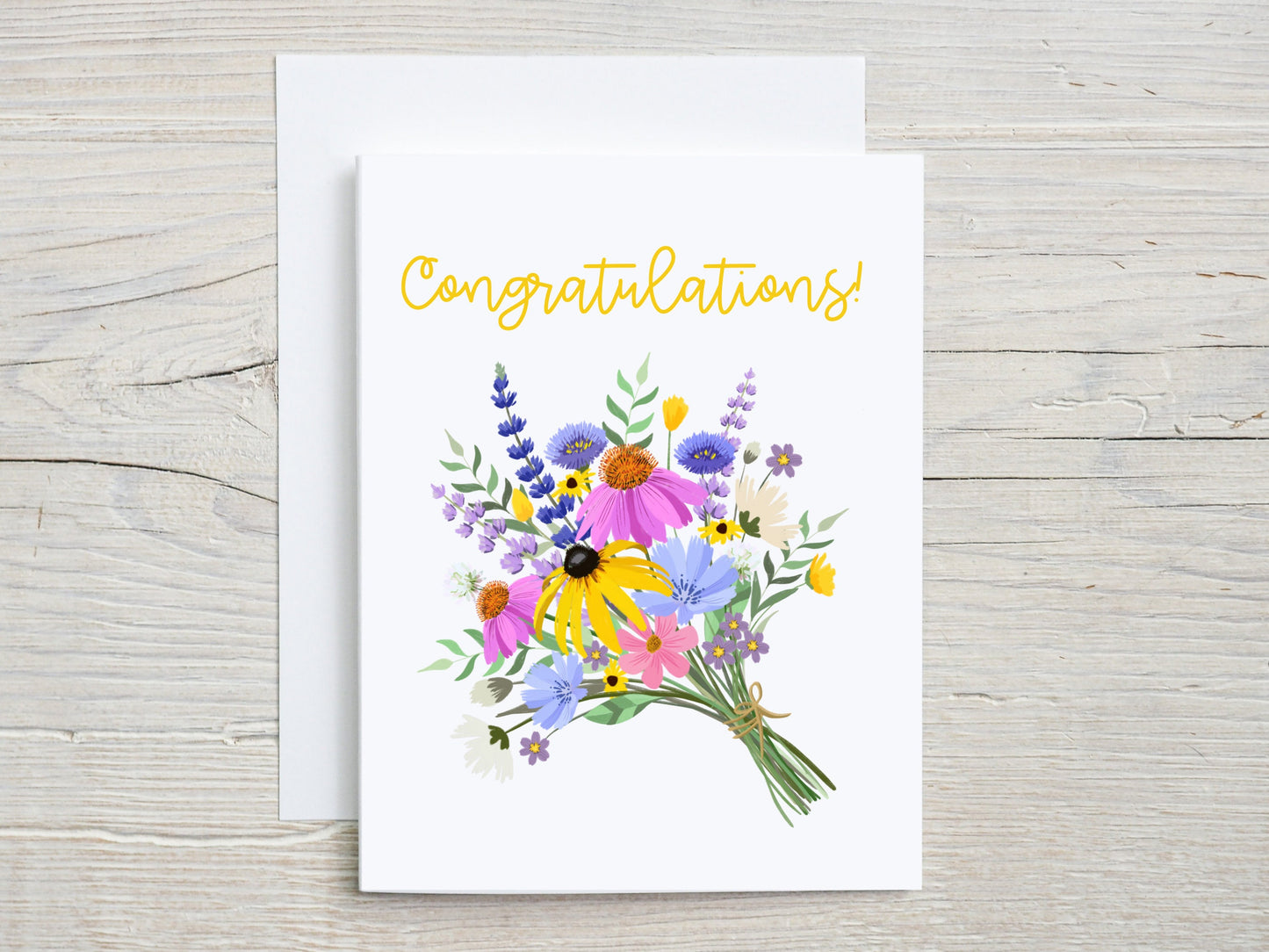 Congratulations Wildflower Bouquet Greeting Card