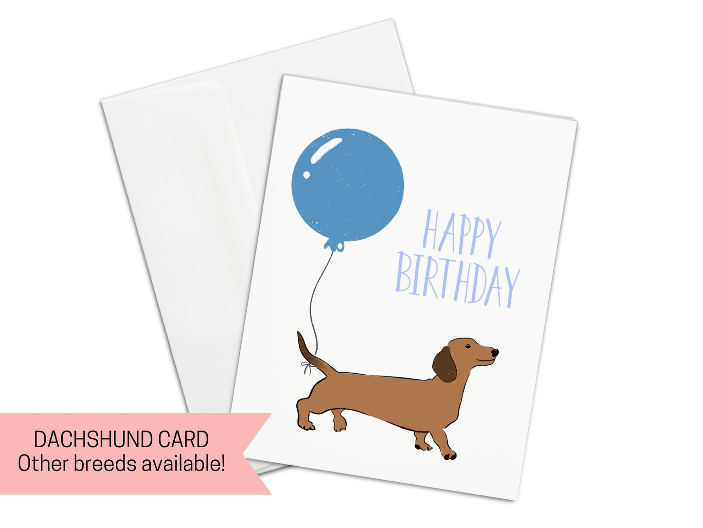 Brown Dachshund Doxie Happy Birthday Card, Gotcha Day Dog Adoption, Celebration, Dog Birthday, Dog Lover, Card for Him, Card for her
