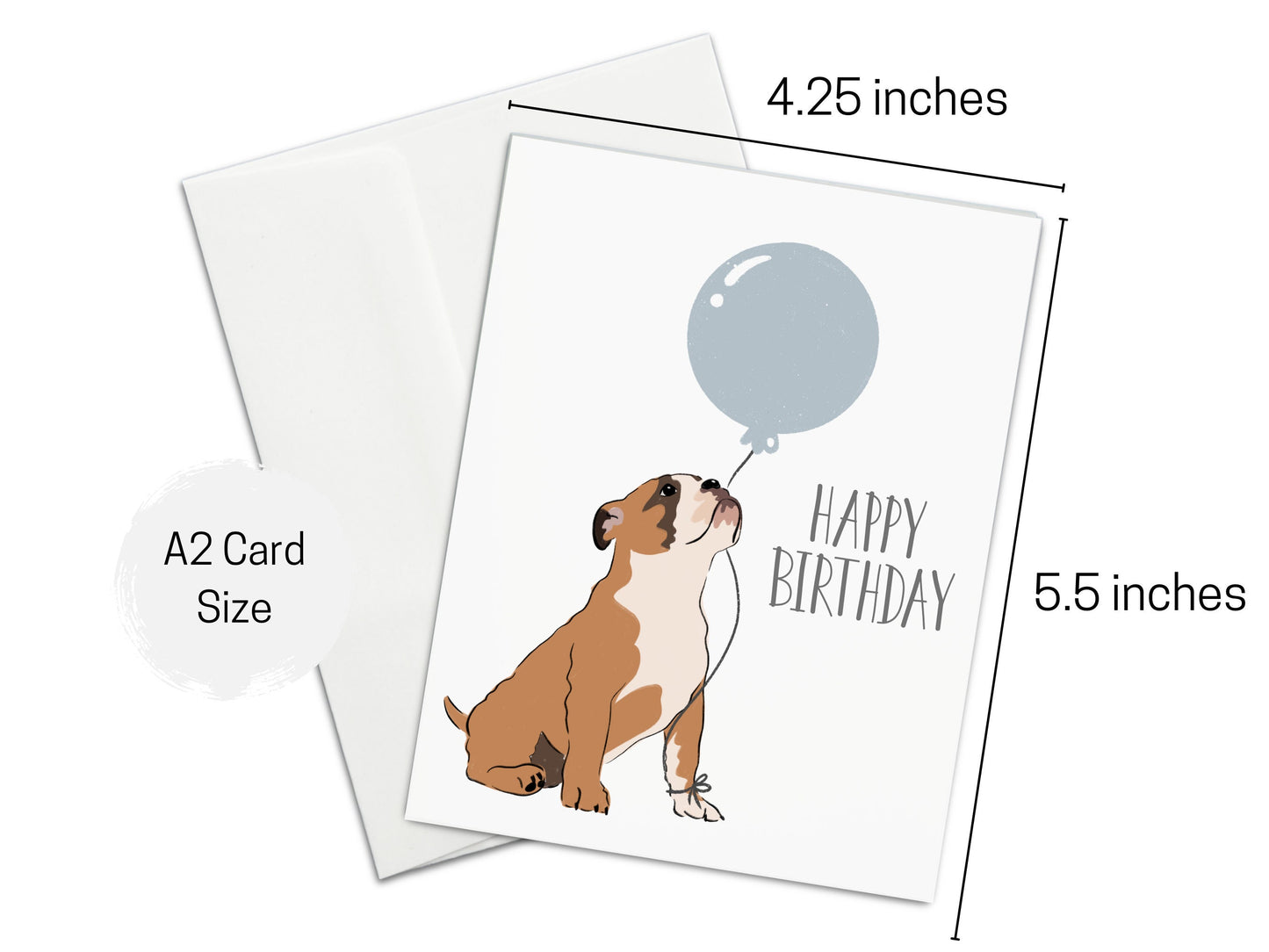 Bulldog Happy Birthday Card