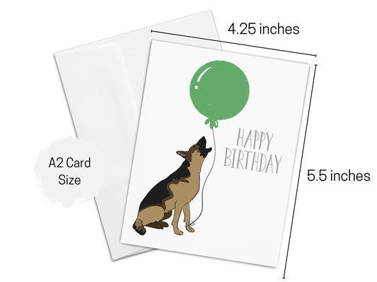 German Shepherd Happy Birthday Card