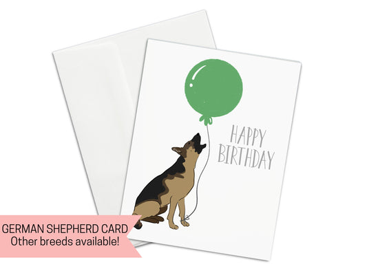 German Shepherd Happy Birthday Card