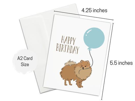 Pomeranian Happy Birthday Card