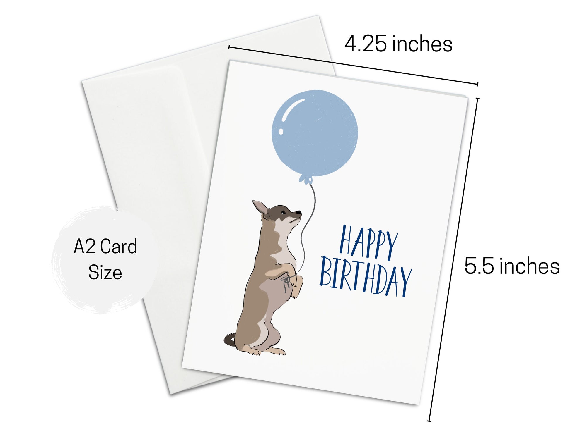 Chihuahua Happy Birthday Card, Human Birthday, Gotcha Day, Dog Adoption, Celebration, Dog Birthday, Dog Lover, Card for Him, Card for her
