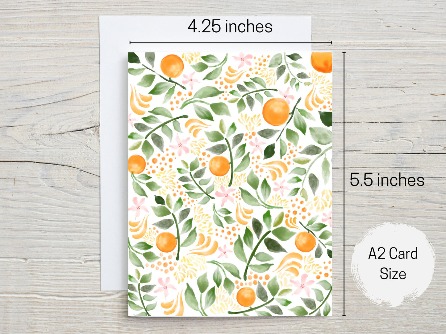 Set of 8 Orange Pattern Greeting Cards, Blank