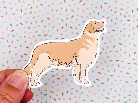 Golden Retriever Illustration Vinyl Sticker 3.25 inches