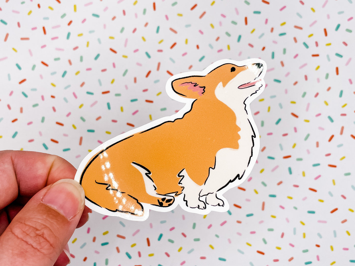 Corgi Illustration Vinyl Sticker 3 inches