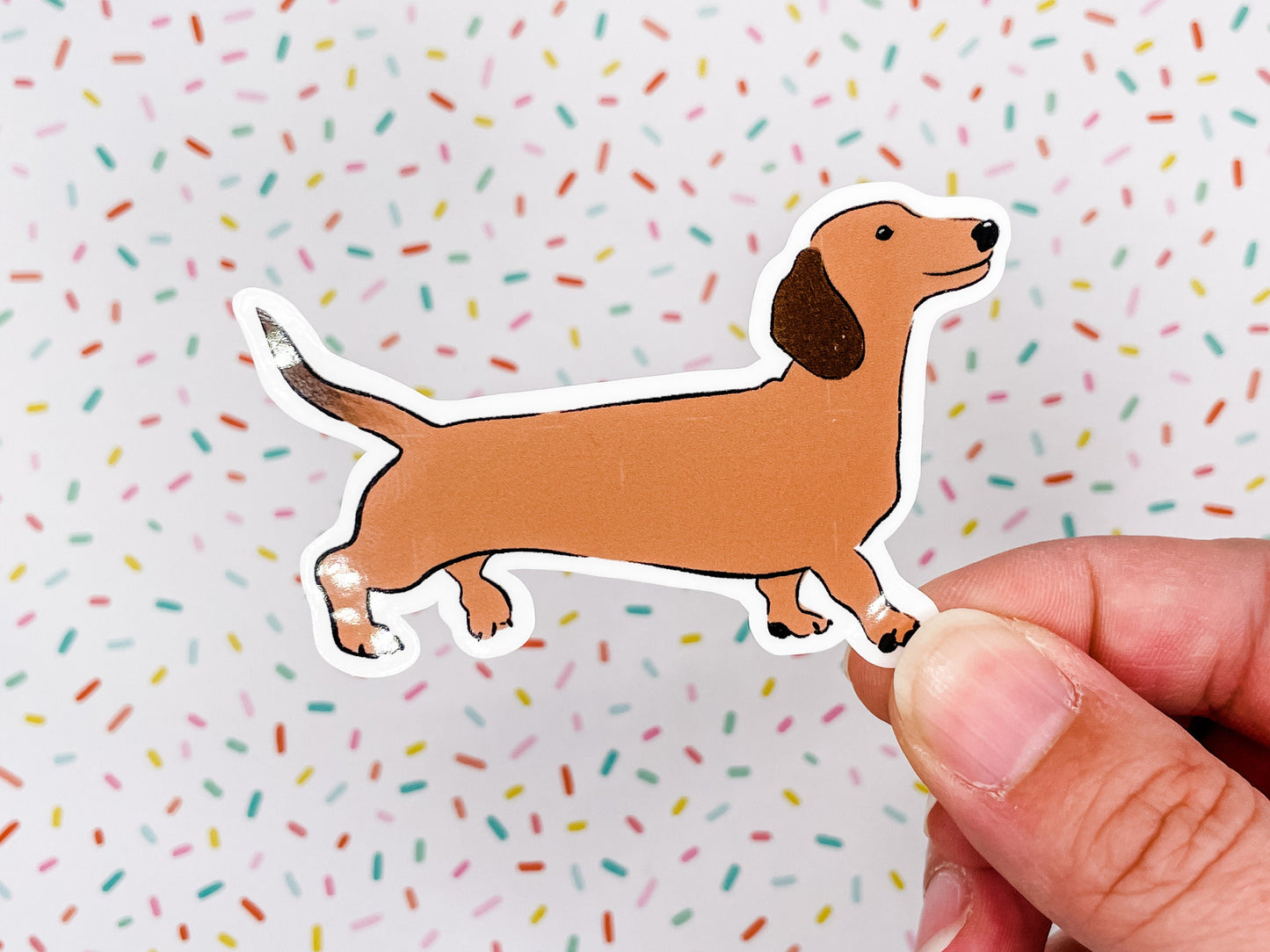 Dachshund Illustration Vinyl Sticker 3 inches