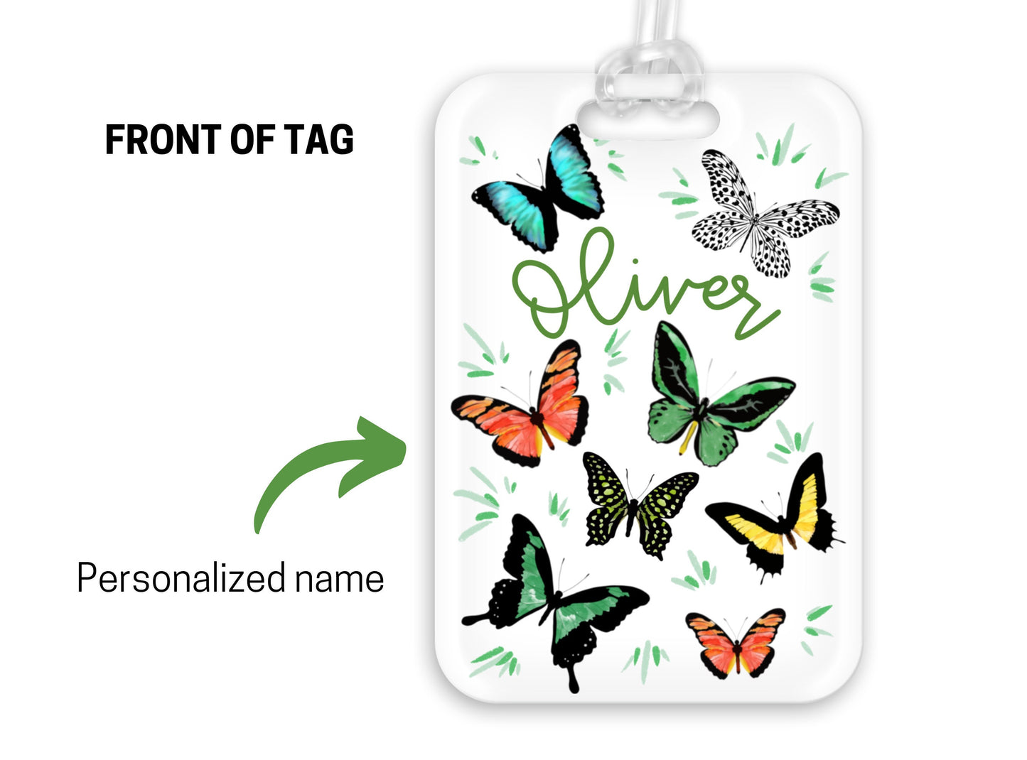 Backpack Daycare Lunchbox Tag, Butterfly, Butterflies Back To School, Luggage Tag, Day Care, Diaper Bag, Name Tag, Kids Identification Tag