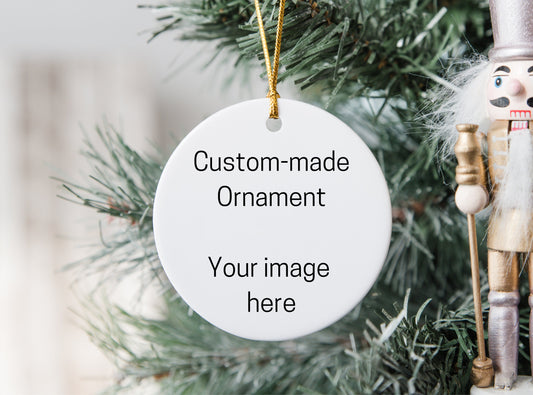 Custom Photo Ceramic Ornament, Personalized, Christmas, Gift, Memorial, Commemorative, Customized, Tree Ornament